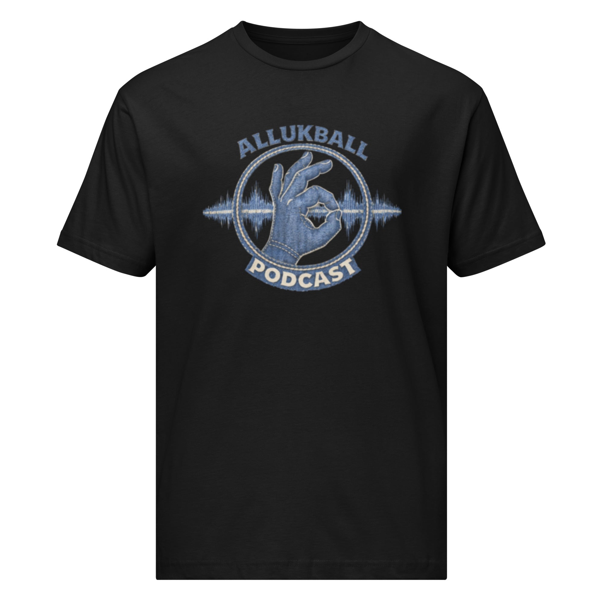 AllUKBALL Podcast Fine Jersey Tee | Denim OK Hand Audio Design - Bluegrass Elite Apparel LLC