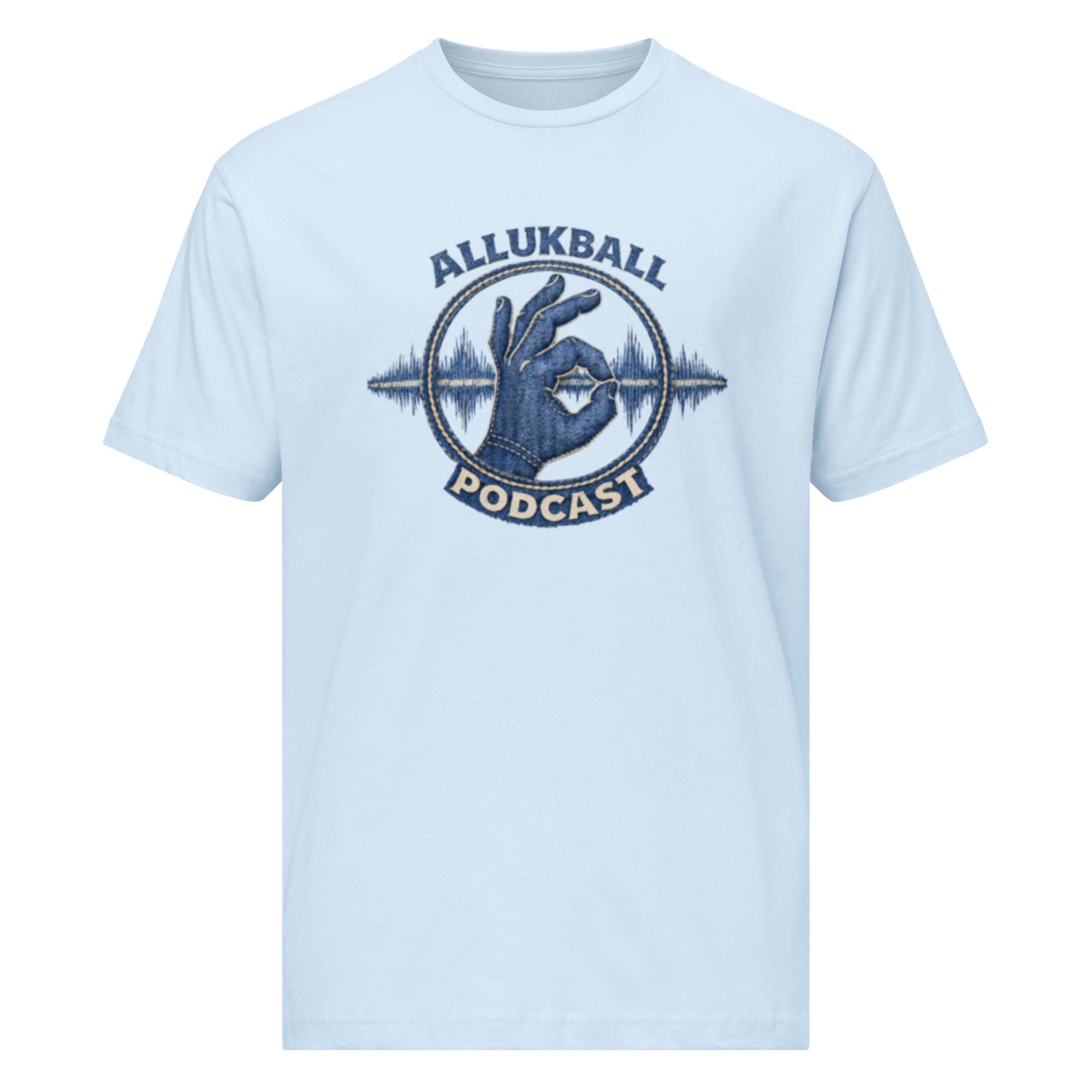 AllUKBALL Podcast Fine Jersey Tee | Denim OK Hand Audio Design - Bluegrass Elite Apparel LLC