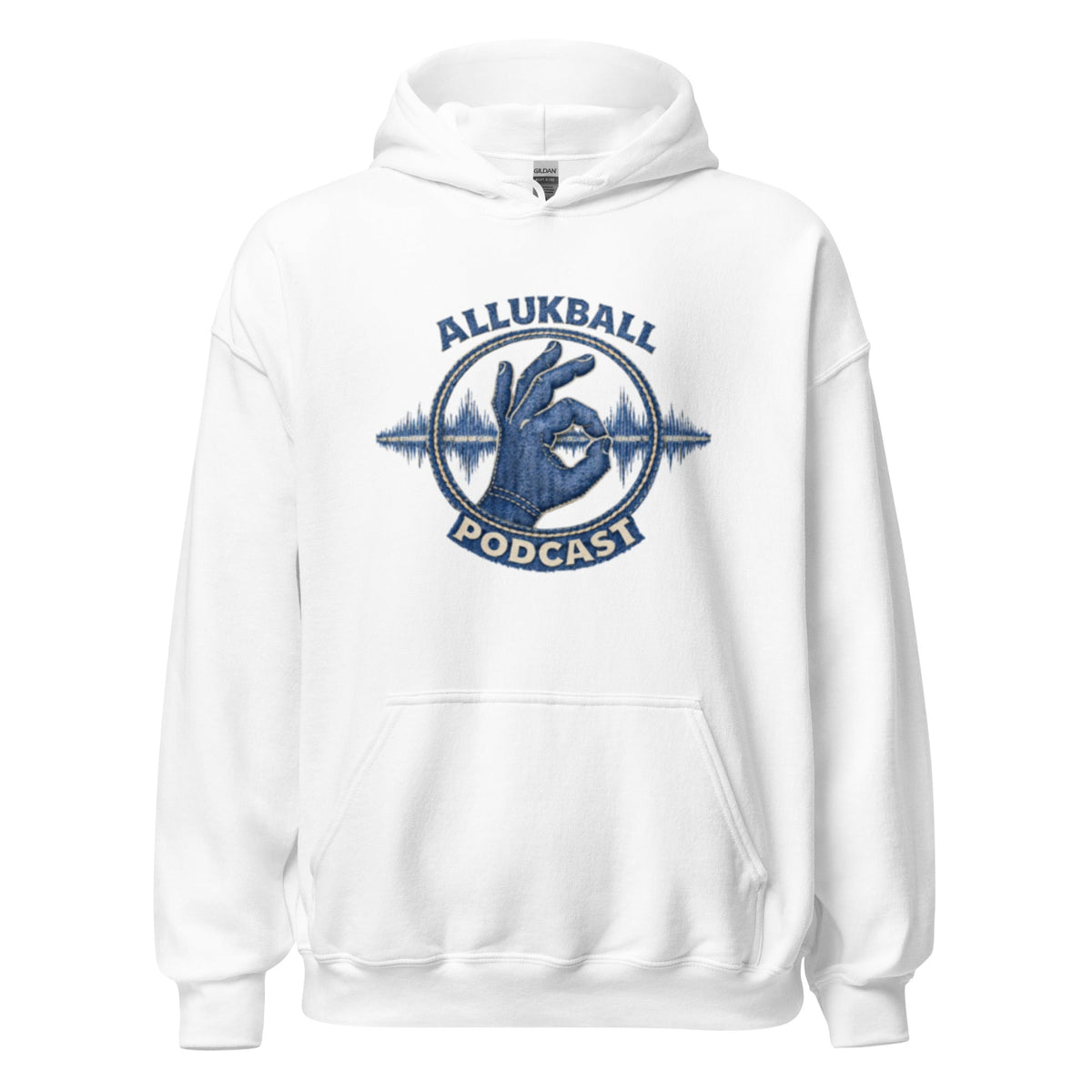 AllUKBALL Podcast Hoodie | Denim OK Hand Waveform Design - Bluegrass Elite Apparel LLC