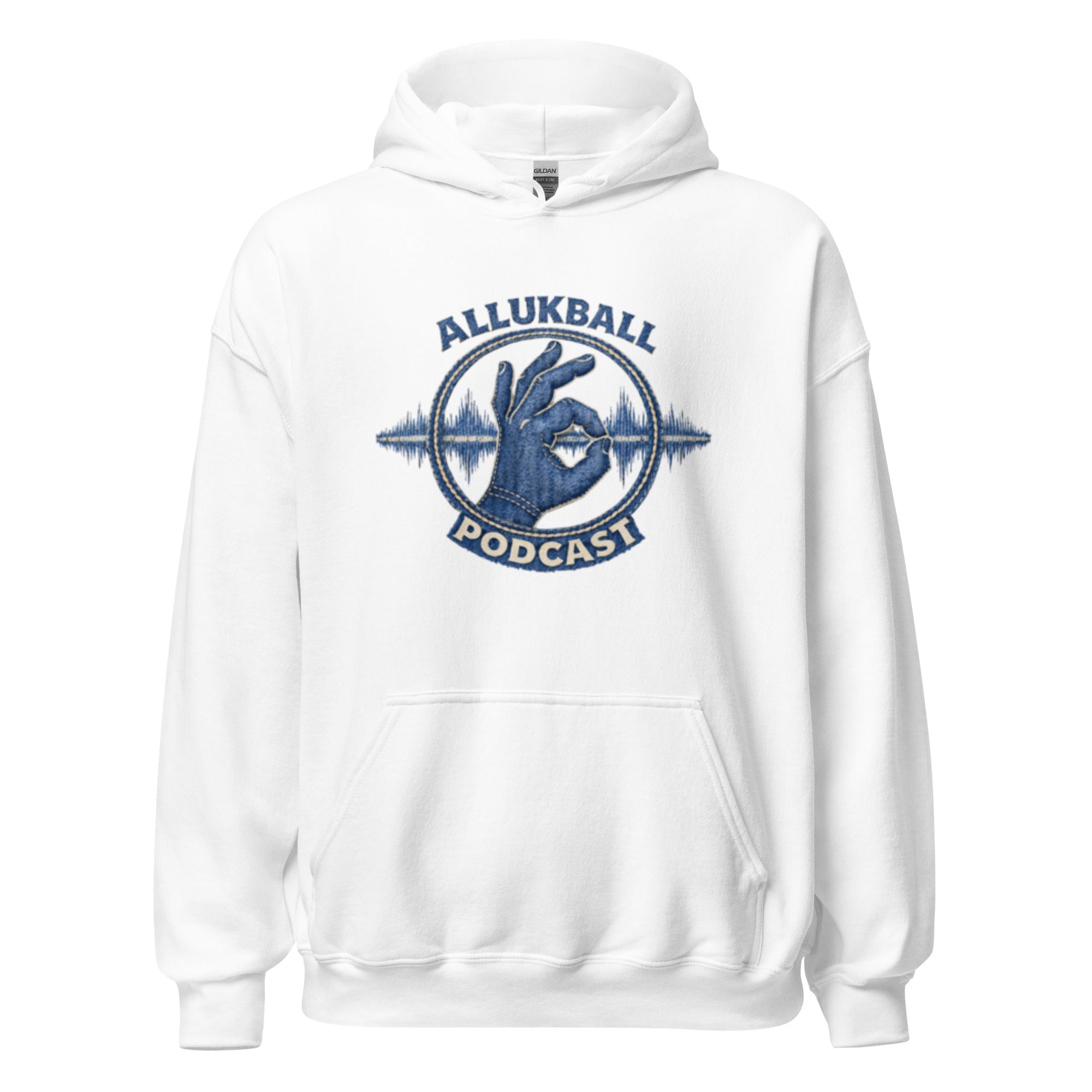 AllUKBALL Podcast Hoodie | Denim OK Hand Waveform Design - Bluegrass Elite Apparel LLC