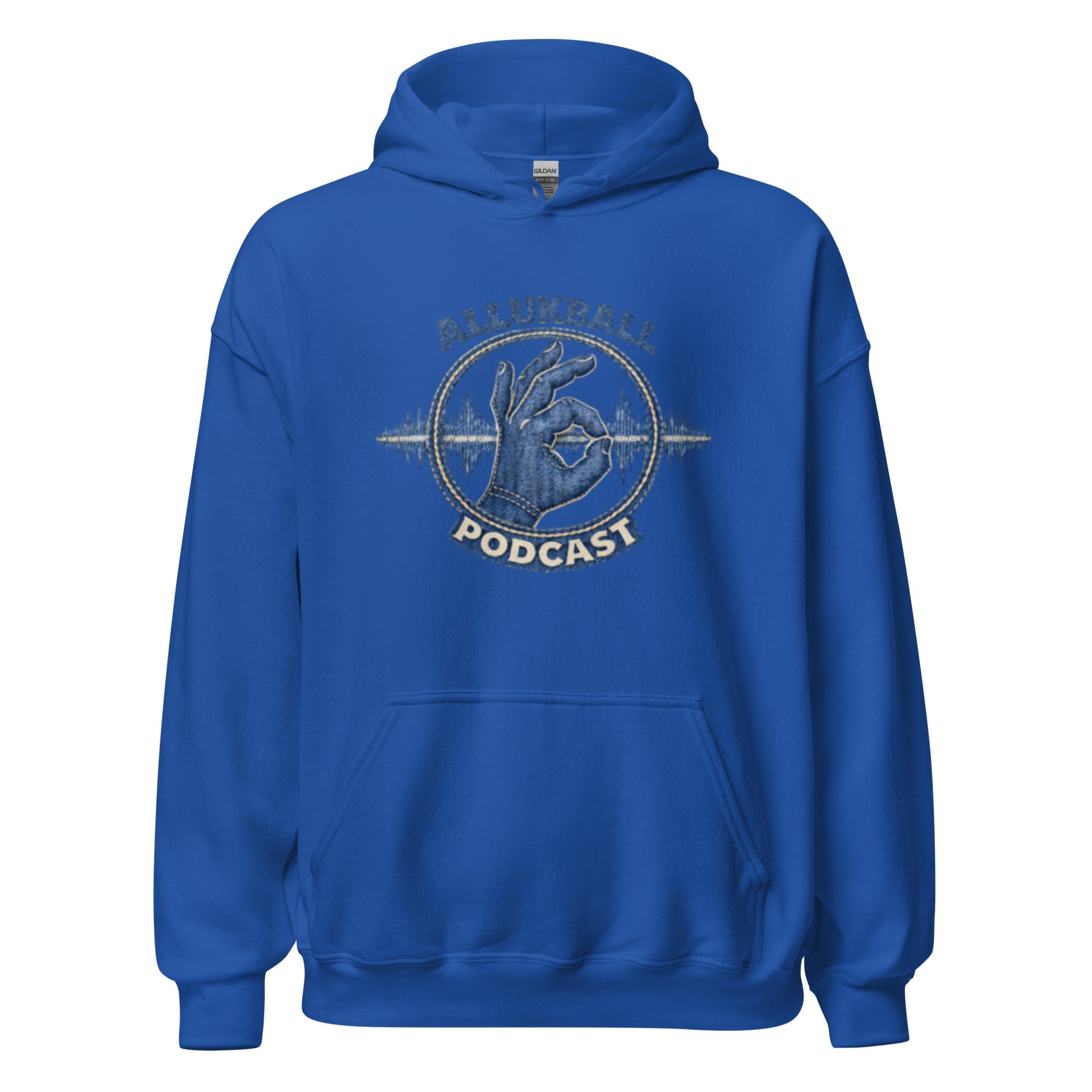 AllUKBALL Podcast Hoodie | Denim OK Hand Waveform Design - Bluegrass Elite Apparel LLC