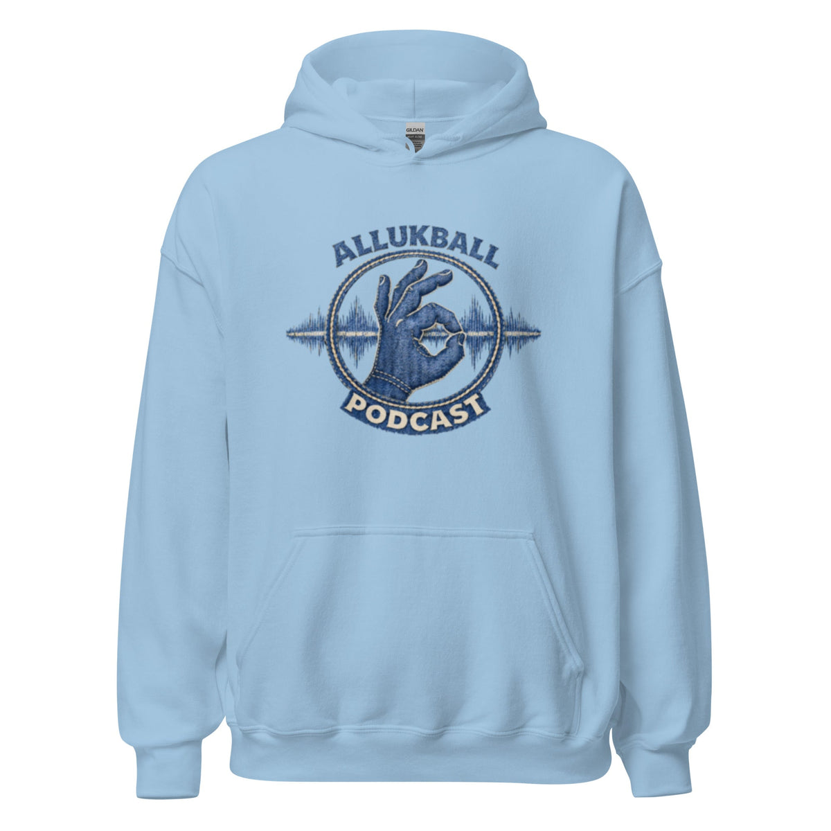 AllUKBALL Podcast Hoodie | Denim OK Hand Waveform Design - Bluegrass Elite Apparel LLC
