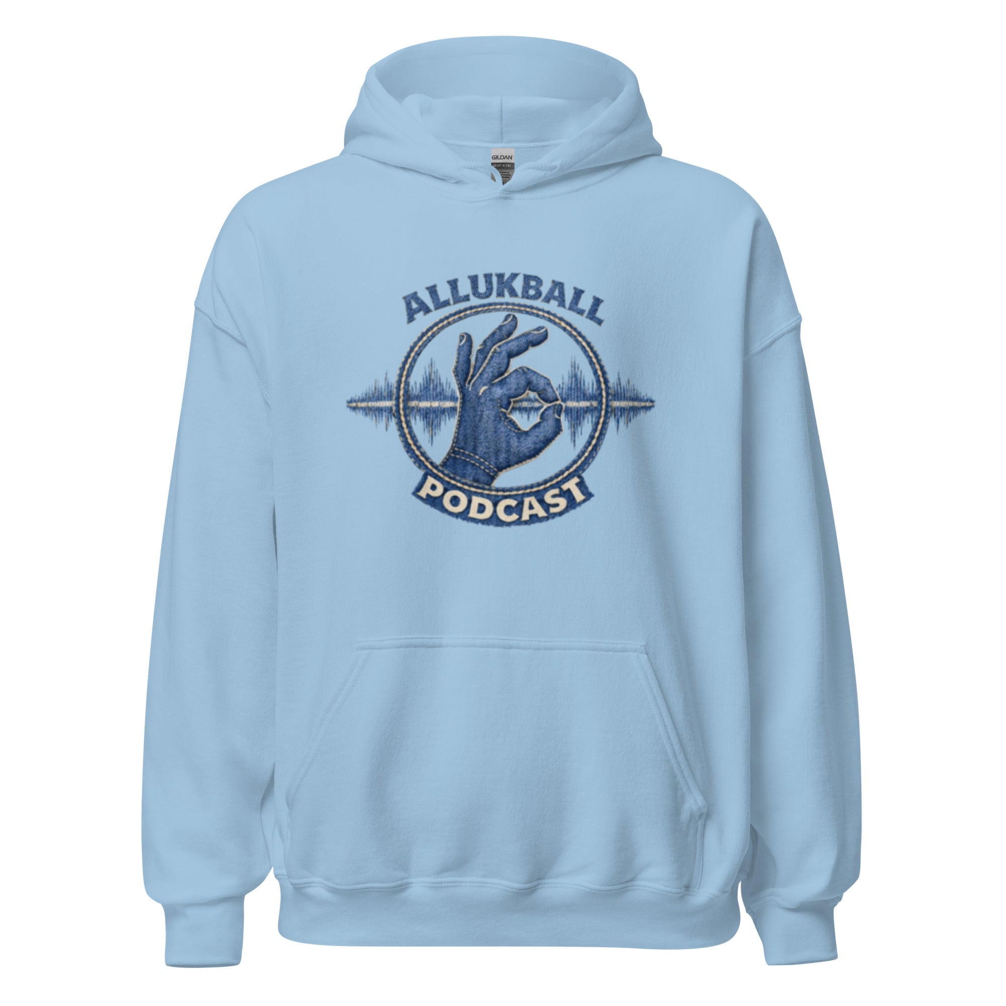 AllUKBALL Podcast Hoodie | Denim OK Hand Waveform Design - Bluegrass Elite Apparel LLC