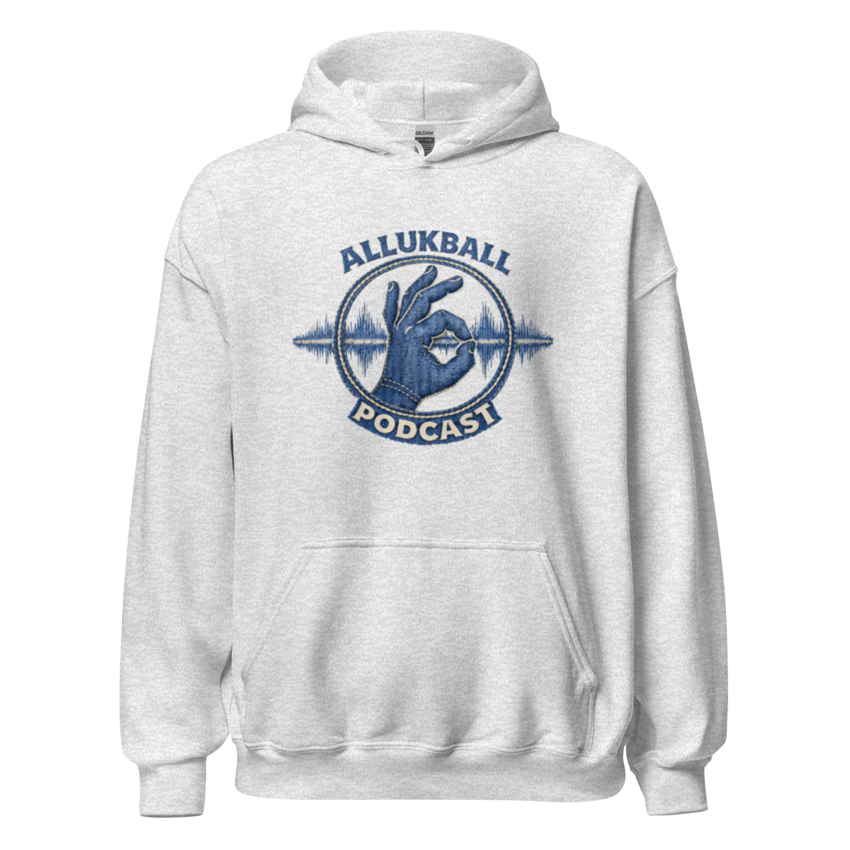 AllUKBALL Podcast Hoodie | Denim OK Hand Waveform Design - Bluegrass Elite Apparel LLC