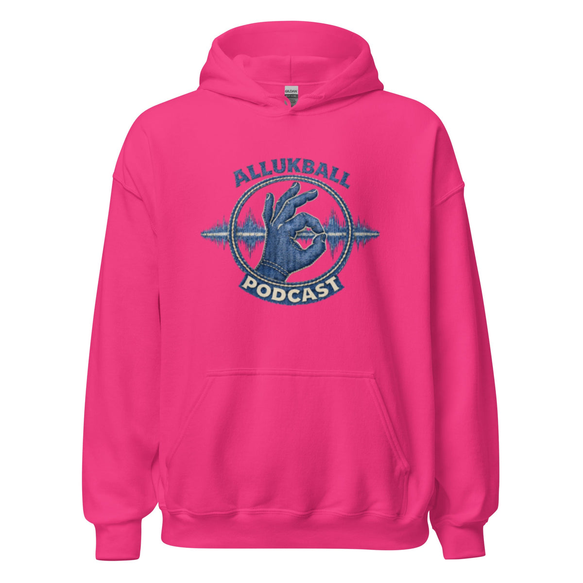 AllUKBALL Podcast Hoodie | Denim OK Hand Waveform Design - Bluegrass Elite Apparel LLC