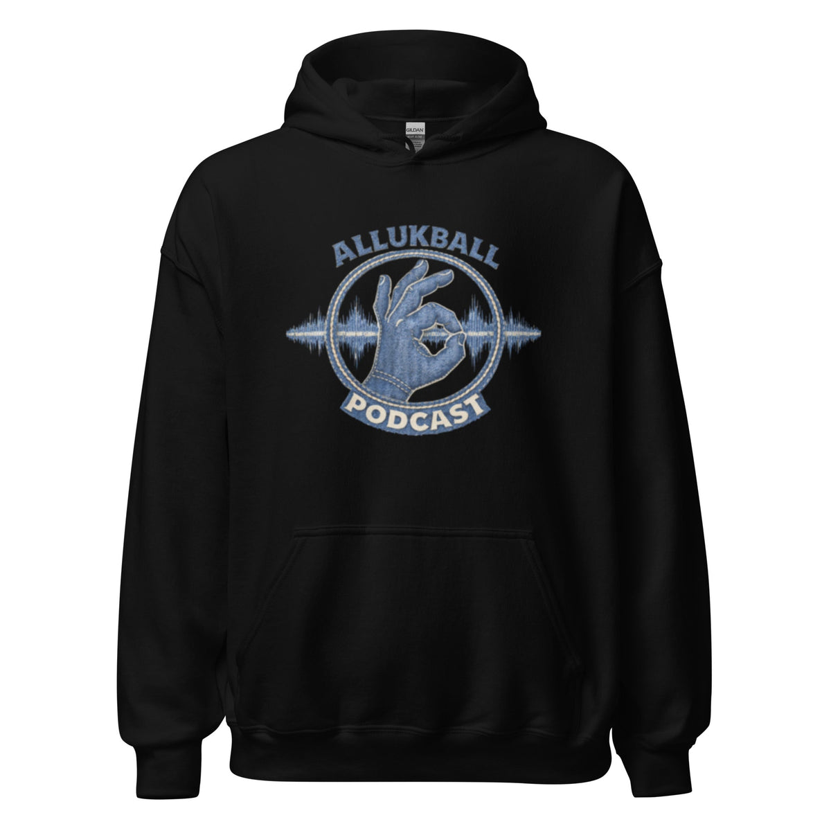 AllUKBALL Podcast Hoodie | Denim OK Hand Waveform Design - Bluegrass Elite Apparel LLC