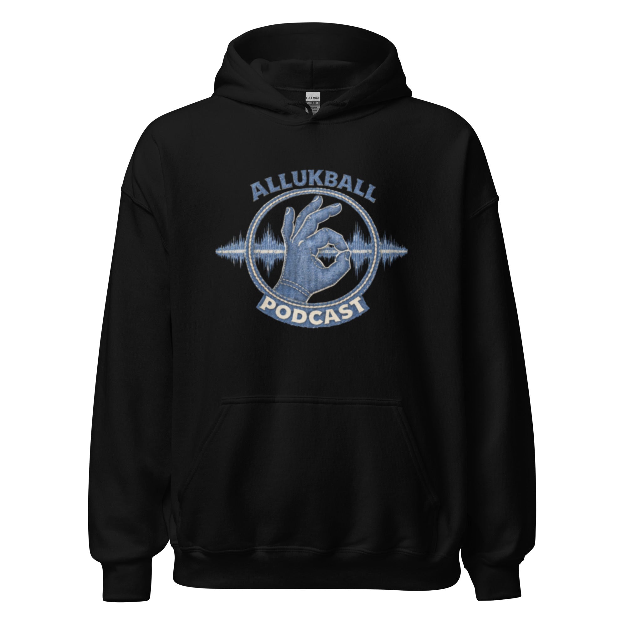 AllUKBALL Podcast Hoodie | Denim OK Hand Waveform Design - Bluegrass Elite Apparel LLC