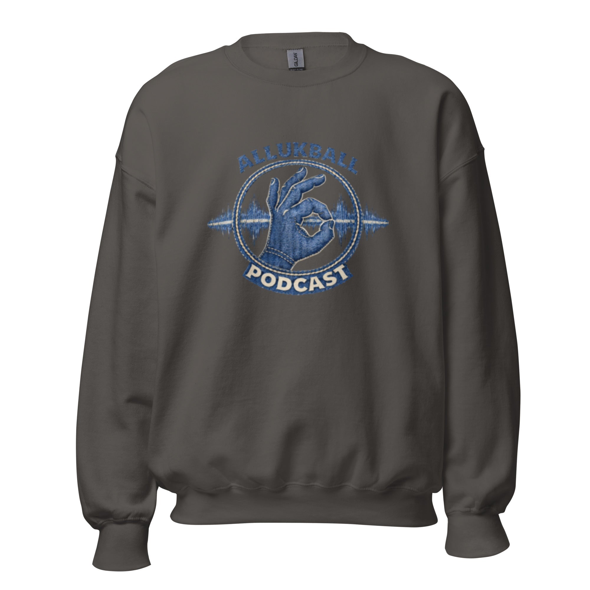 AllUKBALL Podcast Sweatshirt | Denim OK Hand Waveform Design - Bluegrass Elite Apparel LLC