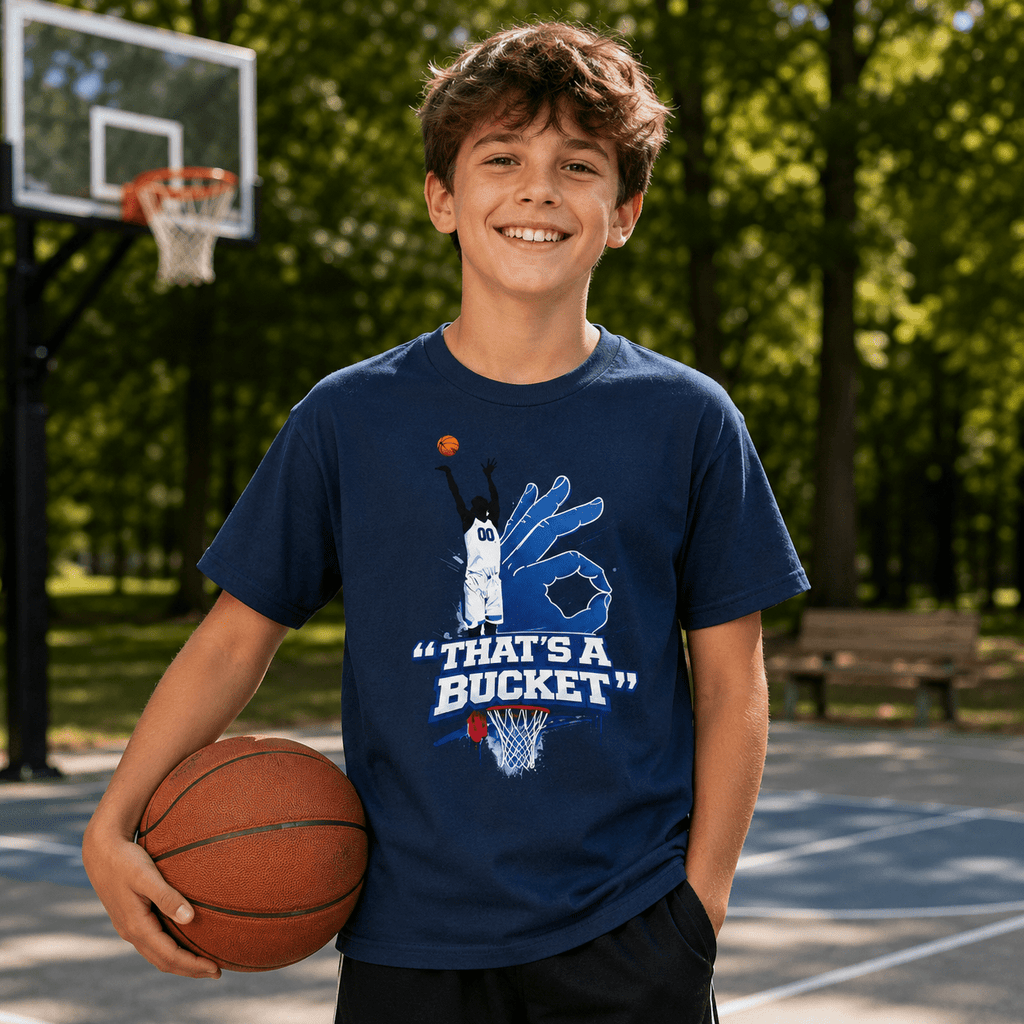 AllUKBall That’s A Bucket Youth T-Shirt | Active Shot Graphic | Performance - Bluegrass Elite Apparel LLC