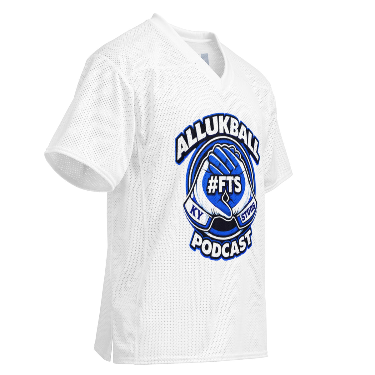 ALLUKBALL White Script Ball Mesh Jersey | Athletic Game Day Design - Bluegrass Elite Apparel LLC