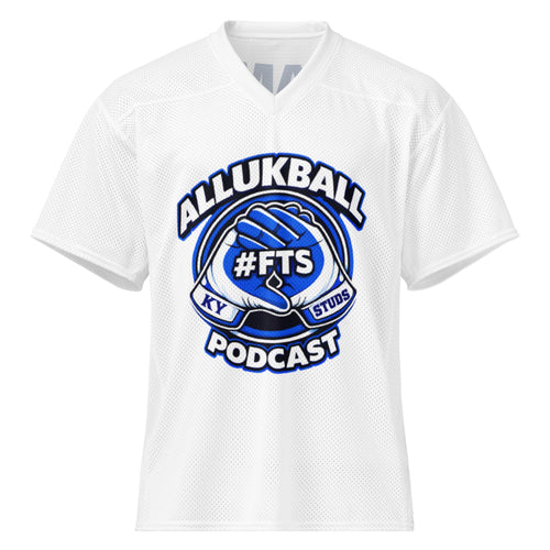 ALLUKBALL White Script Ball Mesh Jersey | Athletic Game Day Design - Bluegrass Elite Apparel LLC