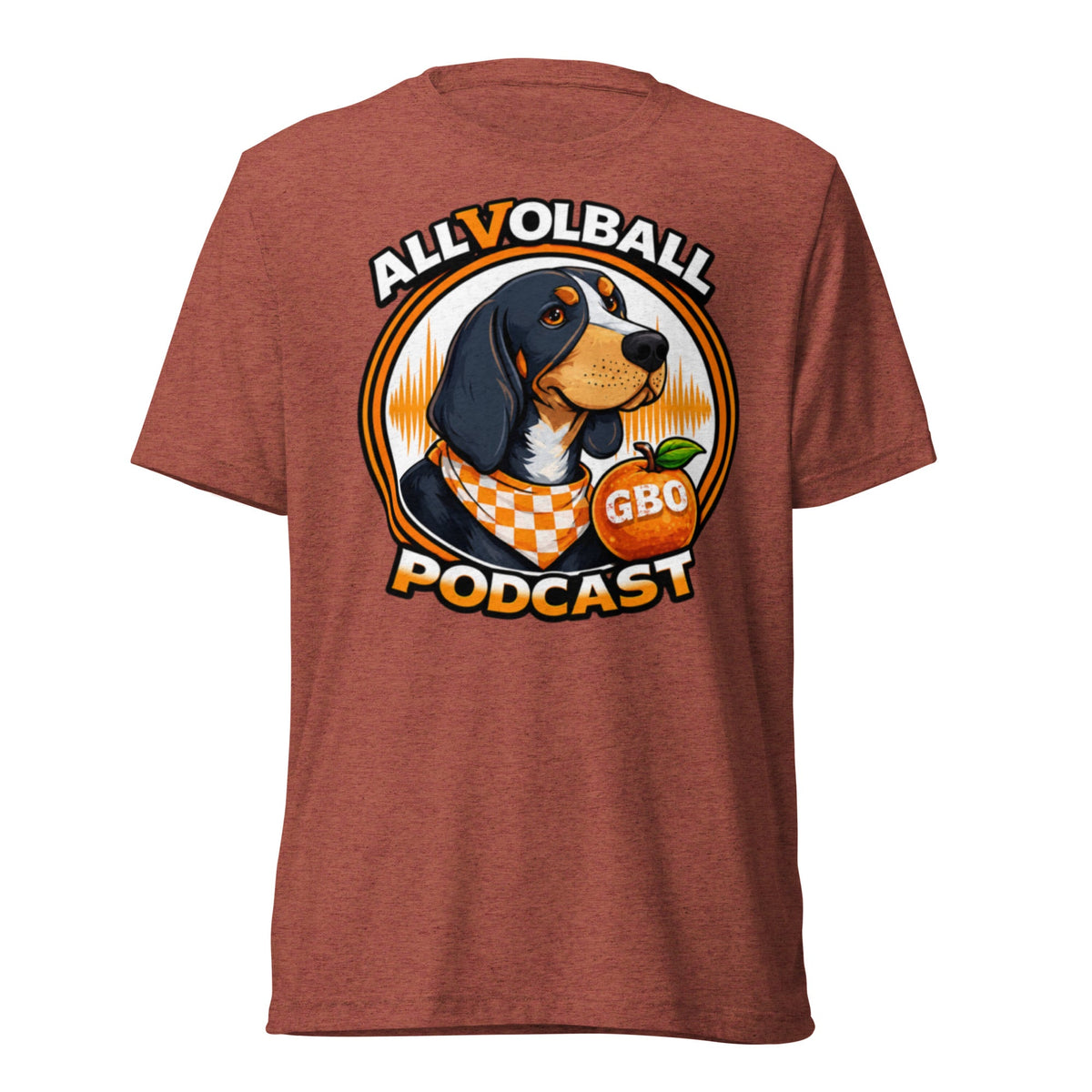ALLVOLBALL Podcast Dog T-Shirt | GBO Hound Logo | Elite Tri-Blend - Bluegrass Elite Apparel LLC