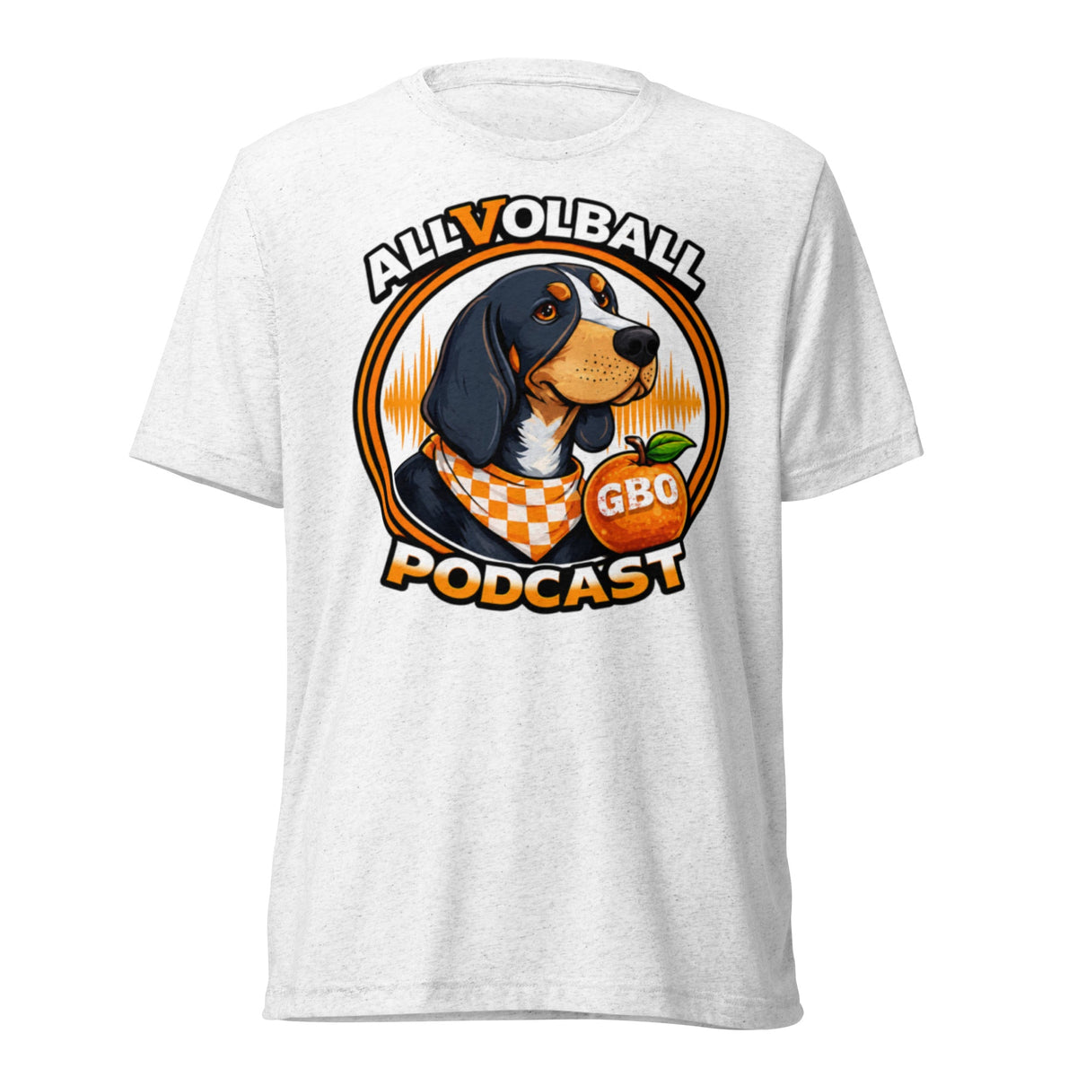 ALLVOLBALL Podcast Dog T-Shirt | GBO Hound Logo | Elite Tri-Blend - Bluegrass Elite Apparel LLC