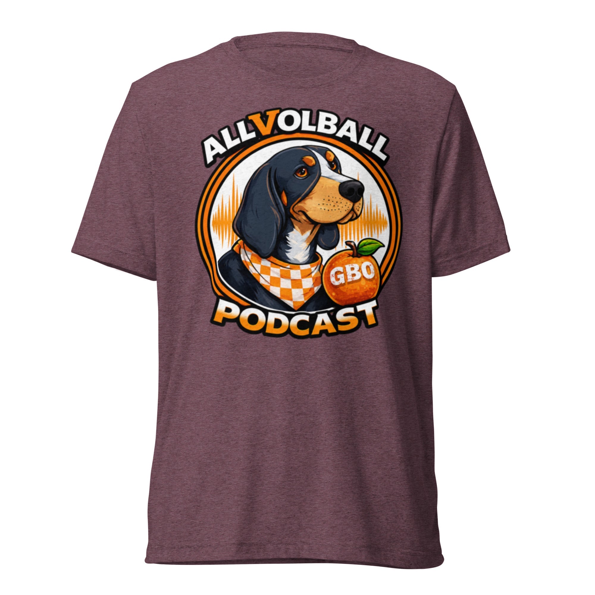 ALLVOLBALL Podcast Dog T-Shirt | GBO Hound Logo | Elite Tri-Blend - Bluegrass Elite Apparel LLC