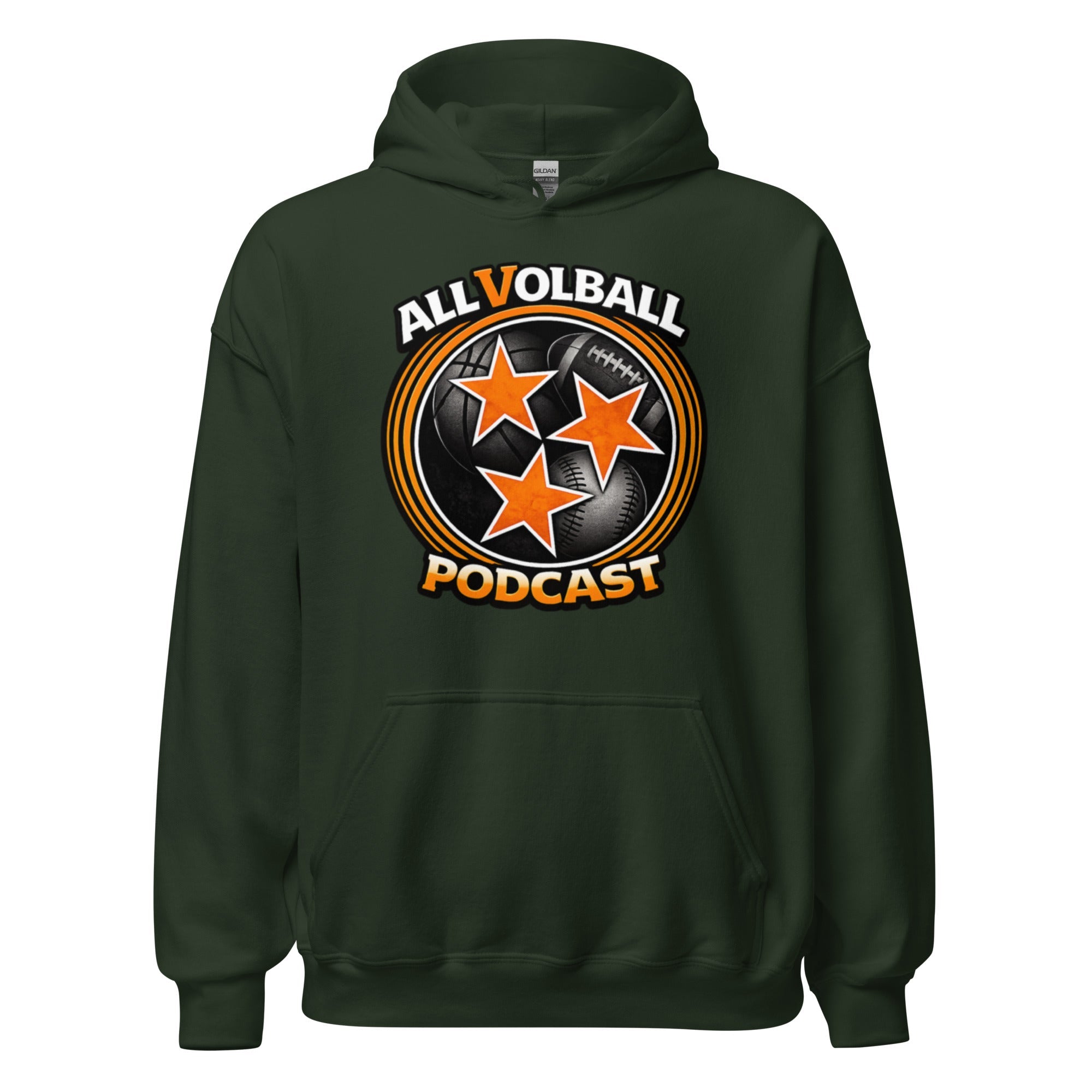 ALLVOLBALL Podcast Sports Icon Hoodie | Heavy Blend Unisex Hoodie - Bluegrass Elite Apparel LLC