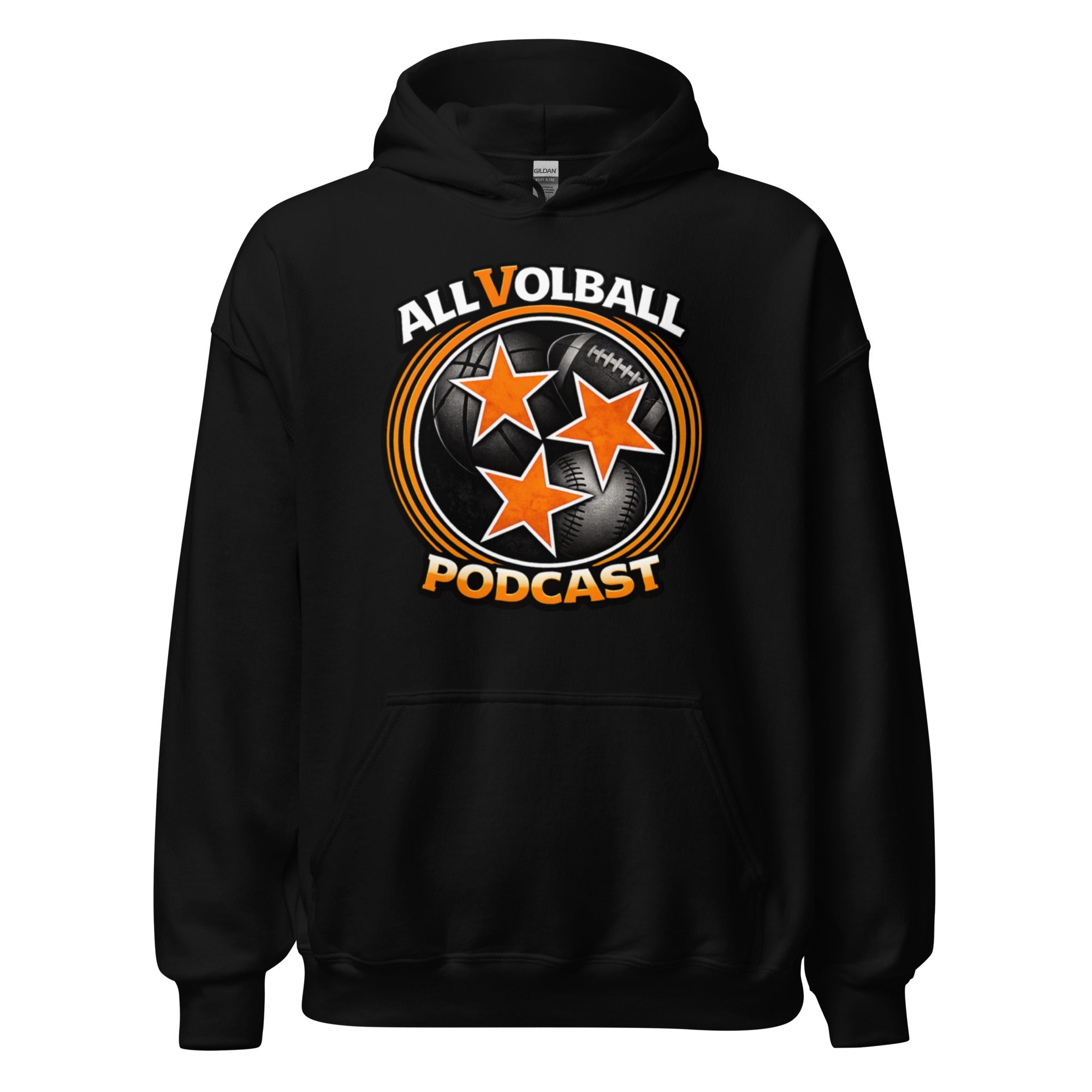 ALLVOLBALL Podcast Sports Icon Hoodie | Heavy Blend Unisex Hoodie - Bluegrass Elite Apparel LLC