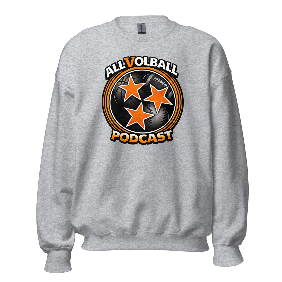 ALLVOLBALL Podcast Sports Icon Sweatshirt | Classic Unisex Crewneck - Bluegrass Elite Apparel LLC