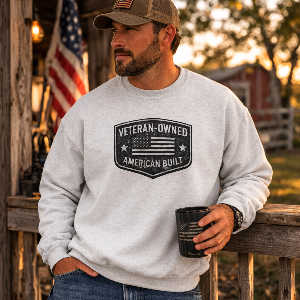 Veteran-Owned American Built Sweatshirt | Military Shield Design