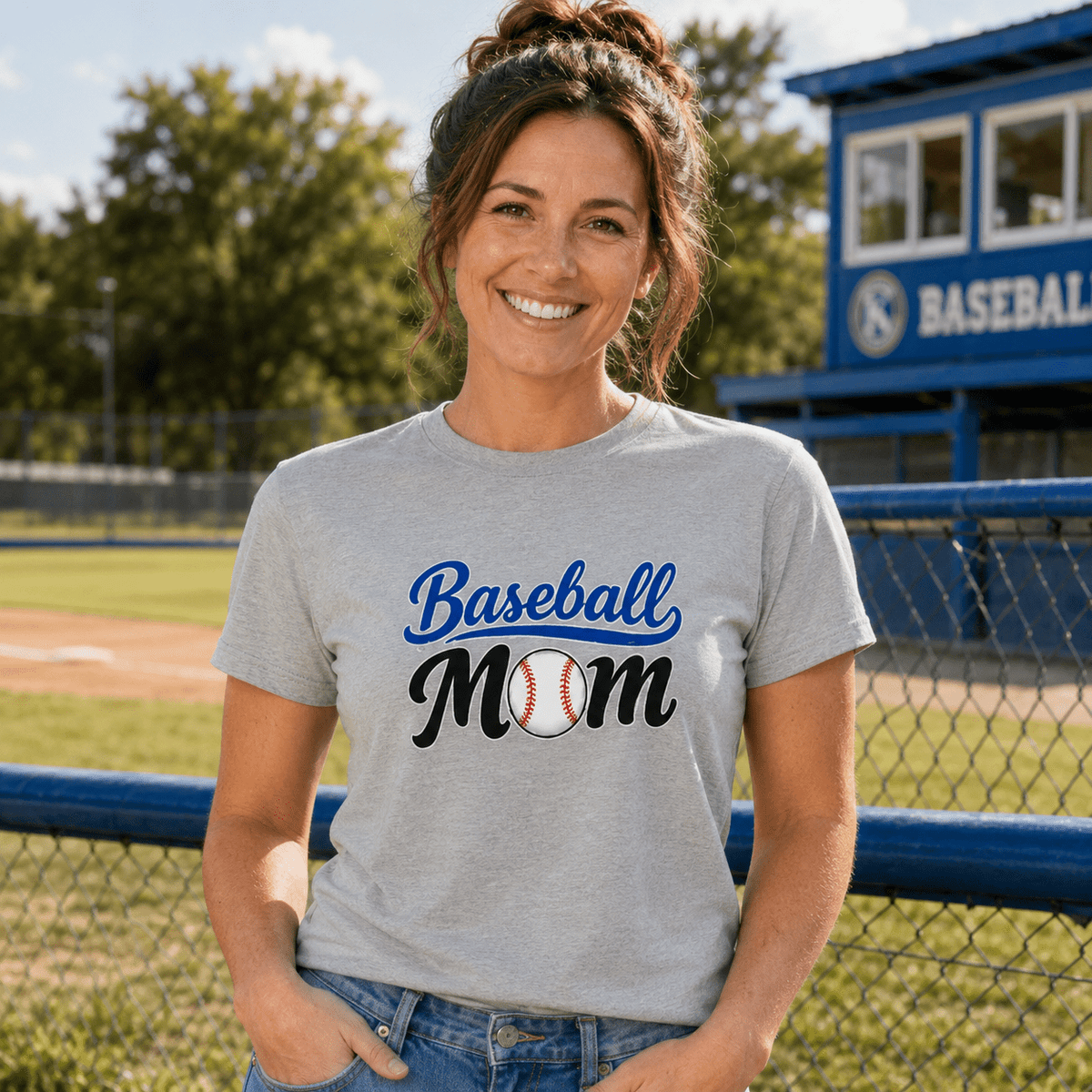 Baseball Mom Script Graphic Women's Relaxed T-Shirt - Bluegrass Elite Apparel LLC