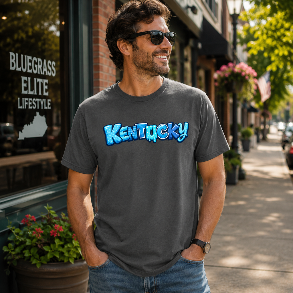 Kentucky Graphic T-Shirt | Playful Blue Design | Classic Cotton