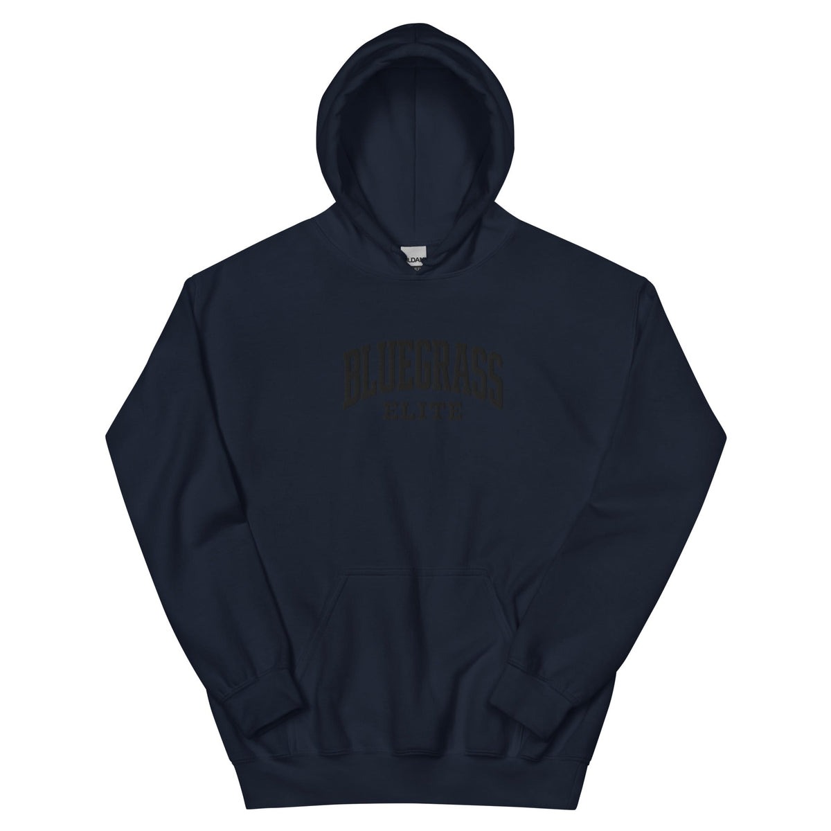 Blackout Bluegrass Elite Embroidered Hoodie | Vintage Athletic Pullover - Bluegrass Elite Apparel LLC