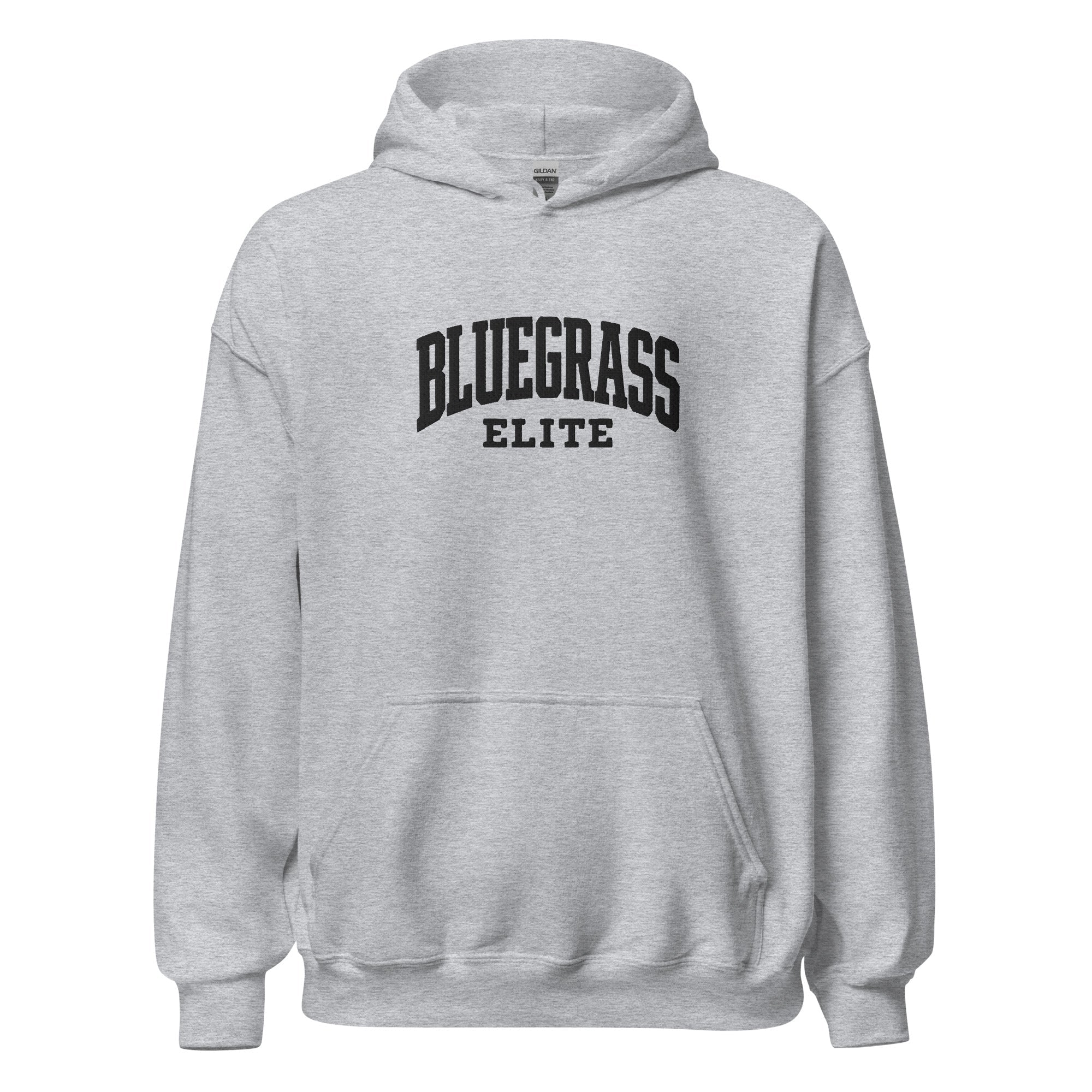 Blackout Bluegrass Elite Embroidered Hoodie | Vintage Athletic Pullover - Bluegrass Elite Apparel LLC