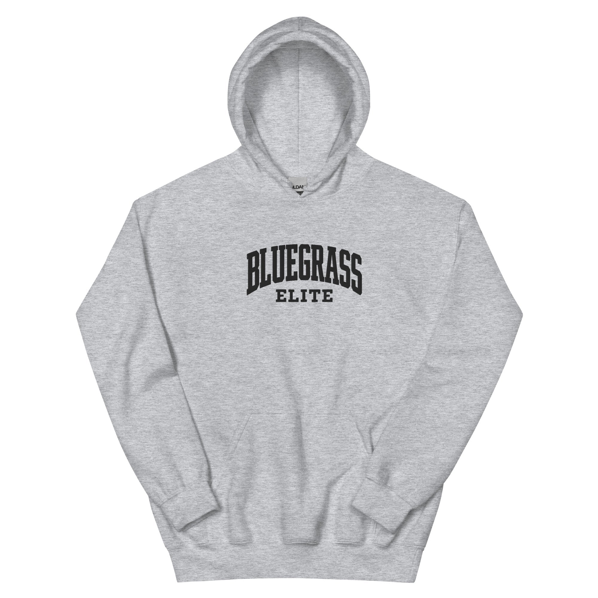 Blackout Bluegrass Elite Embroidered Hoodie | Vintage Athletic Pullover - Bluegrass Elite Apparel LLC