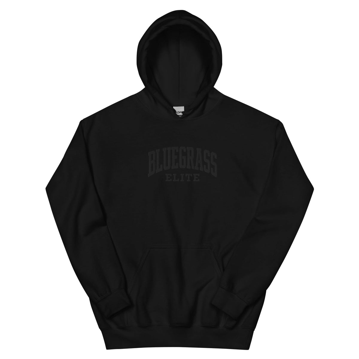 Blackout Bluegrass Elite Embroidered Hoodie | Vintage Athletic Pullover - Bluegrass Elite Apparel LLC