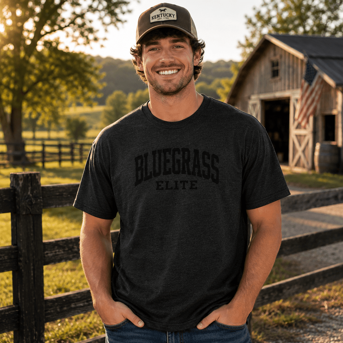Blackout Bluegrass Elite T-Shirt | Vintage Athletic Design | Elite - Bluegrass Elite Apparel LLC