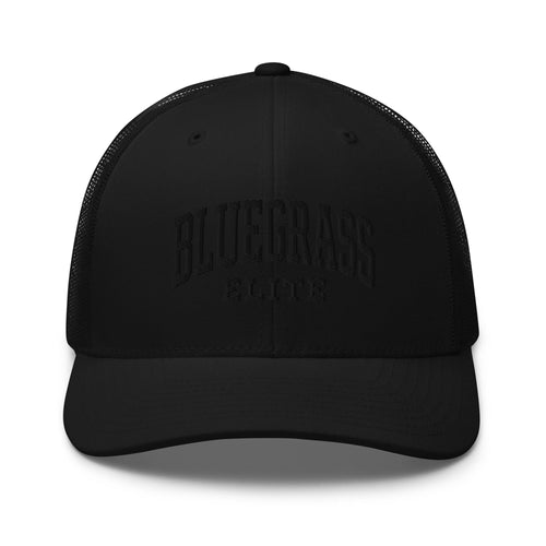 Blackout Bluegrass Elite Trucker Hat | 3D Puffy Embroidered Patch - Bluegrass Elite Apparel LLC