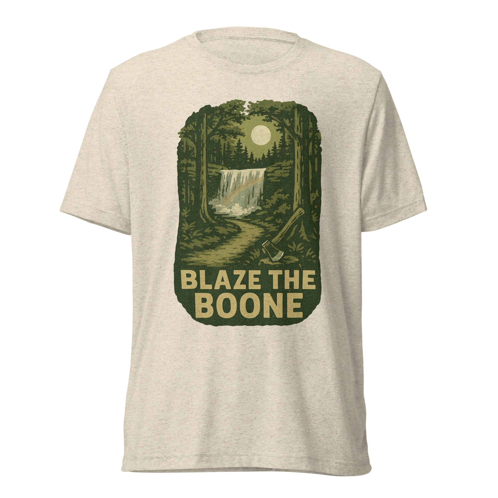 Blaze the Boone Tee | Kentucky Frontier Waterfall Shirt | Elite Tri - Blend - Bluegrass Elite Apparel LLC