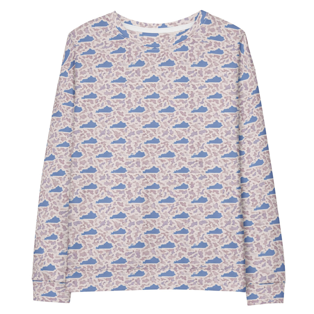 Blue Kentucky Outline Pattern Unisex Cotton Sweatshirt - Bluegrass Elite Apparel LLC