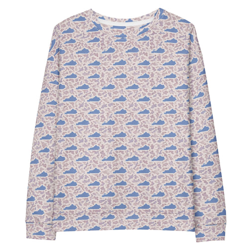 Blue Kentucky Outline Pattern Unisex Cotton Sweatshirt - Bluegrass Elite Apparel LLC