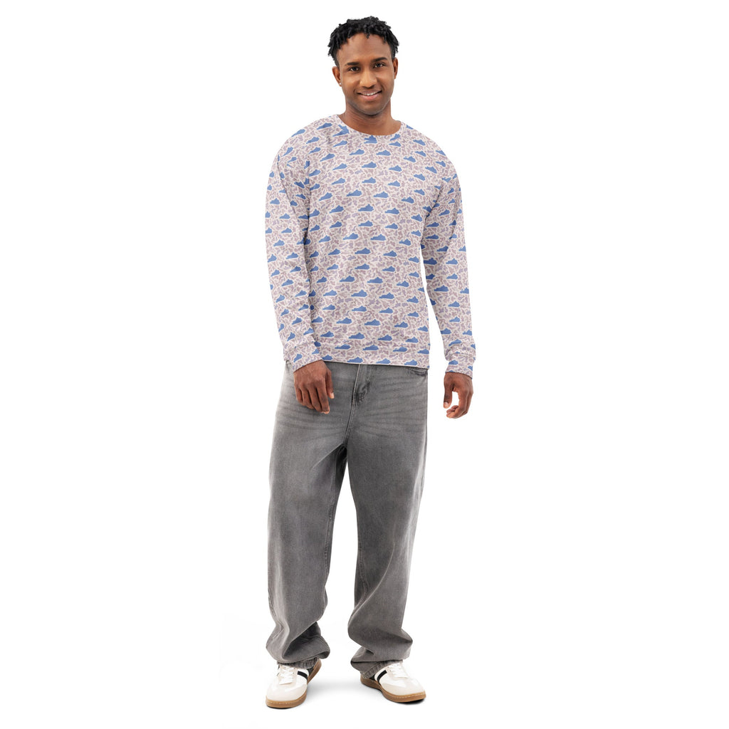 Blue Kentucky Outline Pattern Unisex Cotton Sweatshirt - Bluegrass Elite Apparel LLC