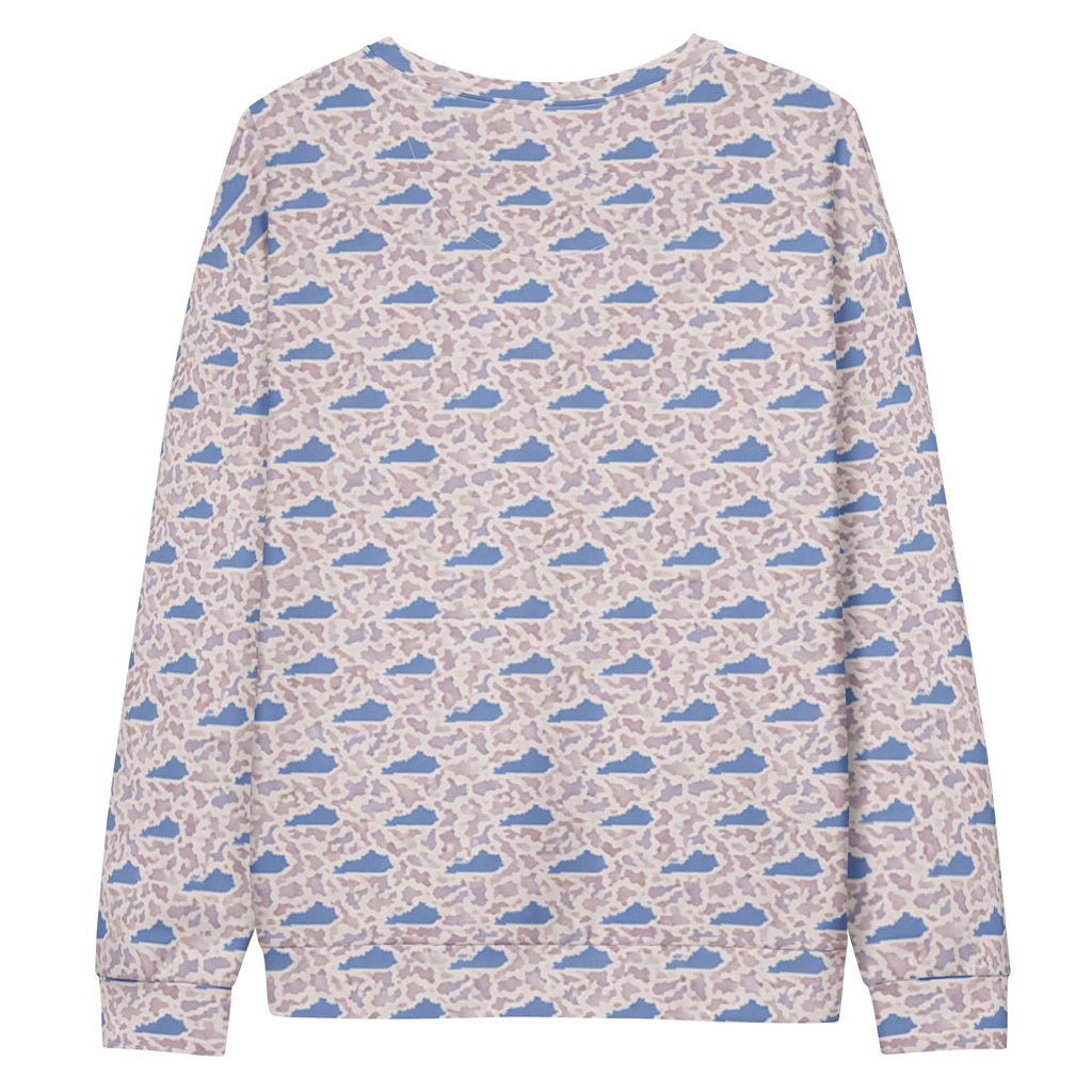 Blue Kentucky Outline Pattern Unisex Cotton Sweatshirt - Bluegrass Elite Apparel LLC