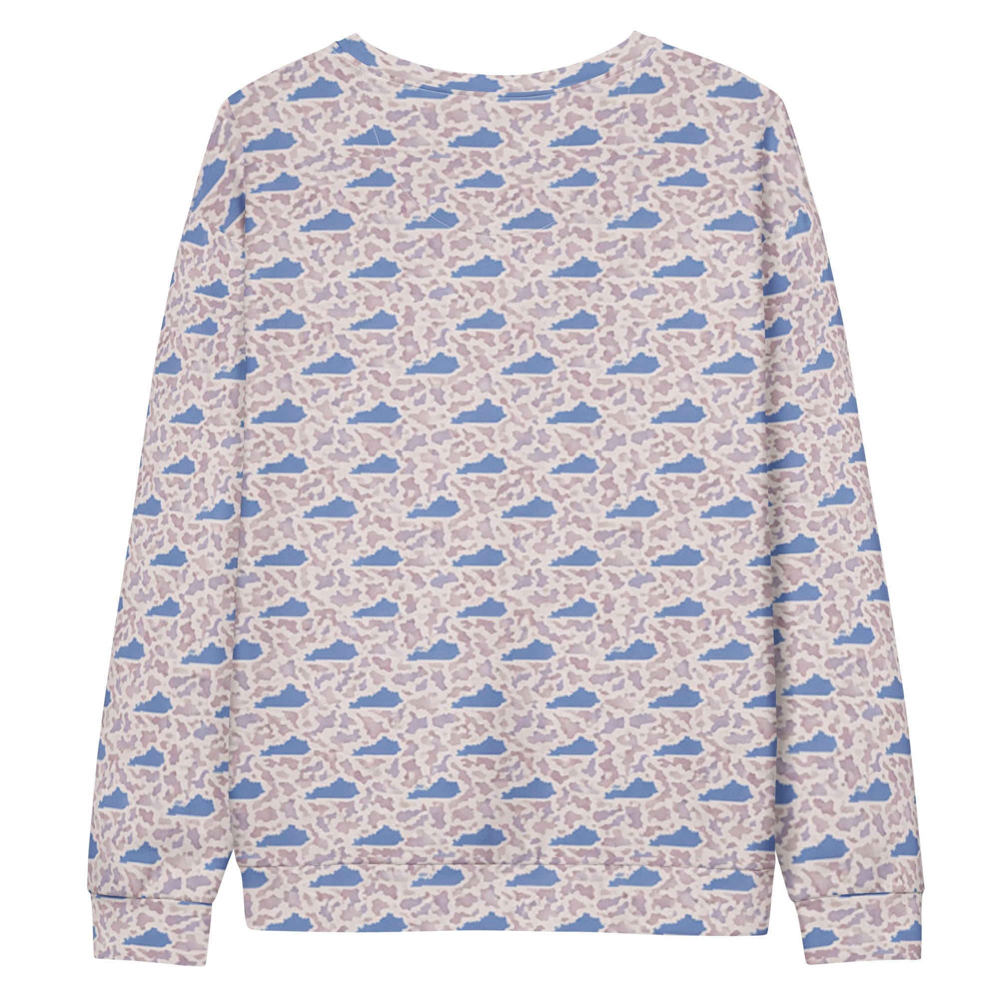 Blue Kentucky Outline Pattern Unisex Cotton Sweatshirt - Bluegrass Elite Apparel LLC