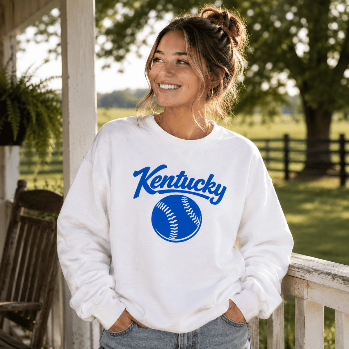 Blue Kentucky Script Softball Sweatshirt | Classic Crewneck - Bluegrass Elite Apparel LLC
