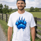 Blue Paint Cat Paw Graphic Tee | Drip Claw Design | Classic - Bluegrass Elite Apparel LLC