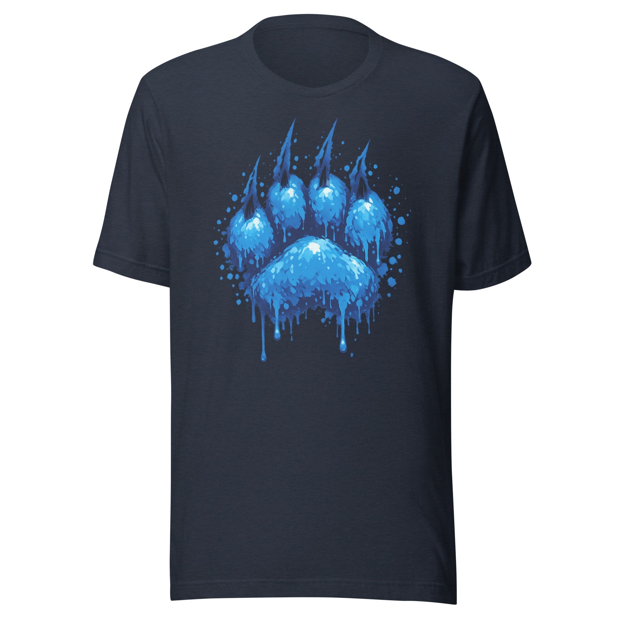 Blue Paint Cat Paw Graphic Tee | Drip Claw Design | Classic - Bluegrass Elite Apparel LLC