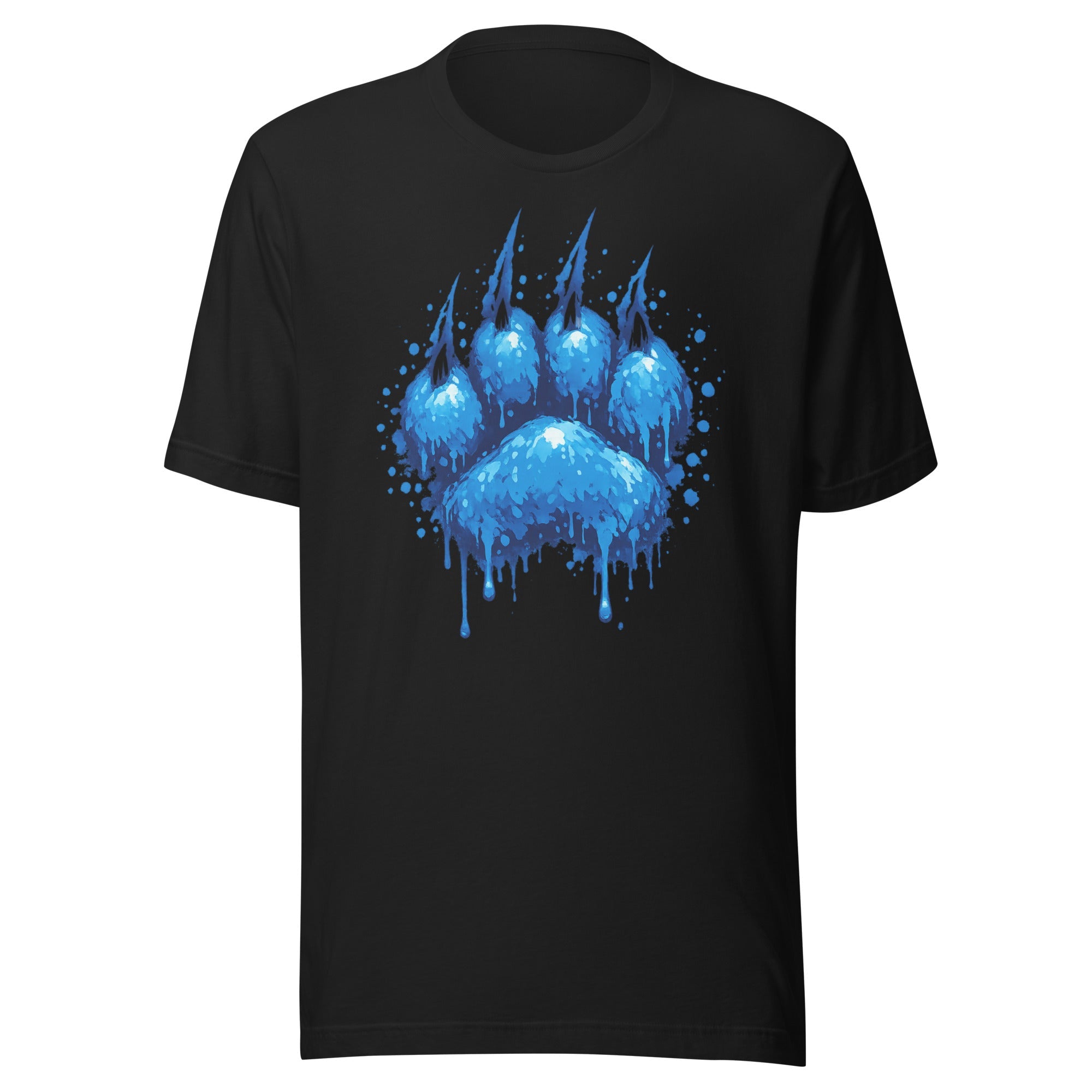 Blue Paint Cat Paw Graphic Tee | Drip Claw Design | Classic - Bluegrass Elite Apparel LLC