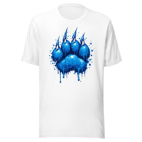 Blue Paint Cat Paw Graphic Tee | Drip Claw Design | Classic - Bluegrass Elite Apparel LLC