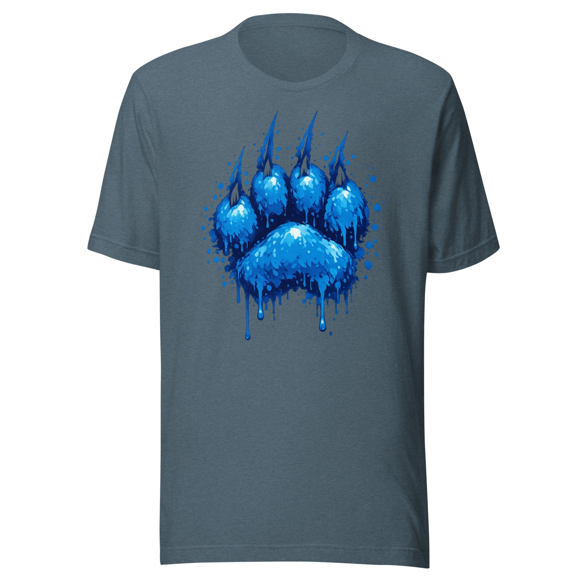 Blue Paint Cat Paw Graphic Tee | Drip Claw Design | Classic - Bluegrass Elite Apparel LLC