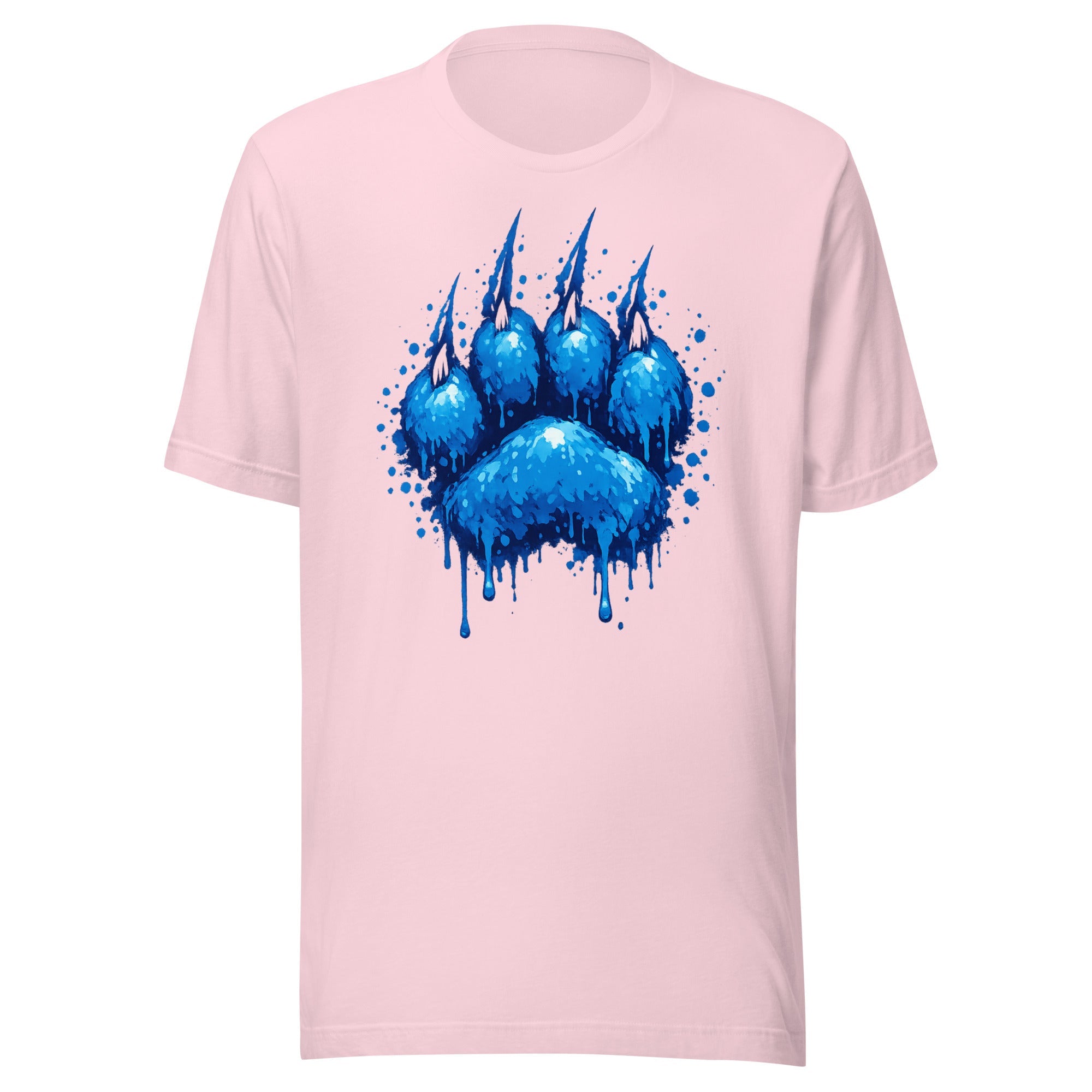 Blue Paint Cat Paw Graphic Tee | Drip Claw Design | Classic - Bluegrass Elite Apparel LLC