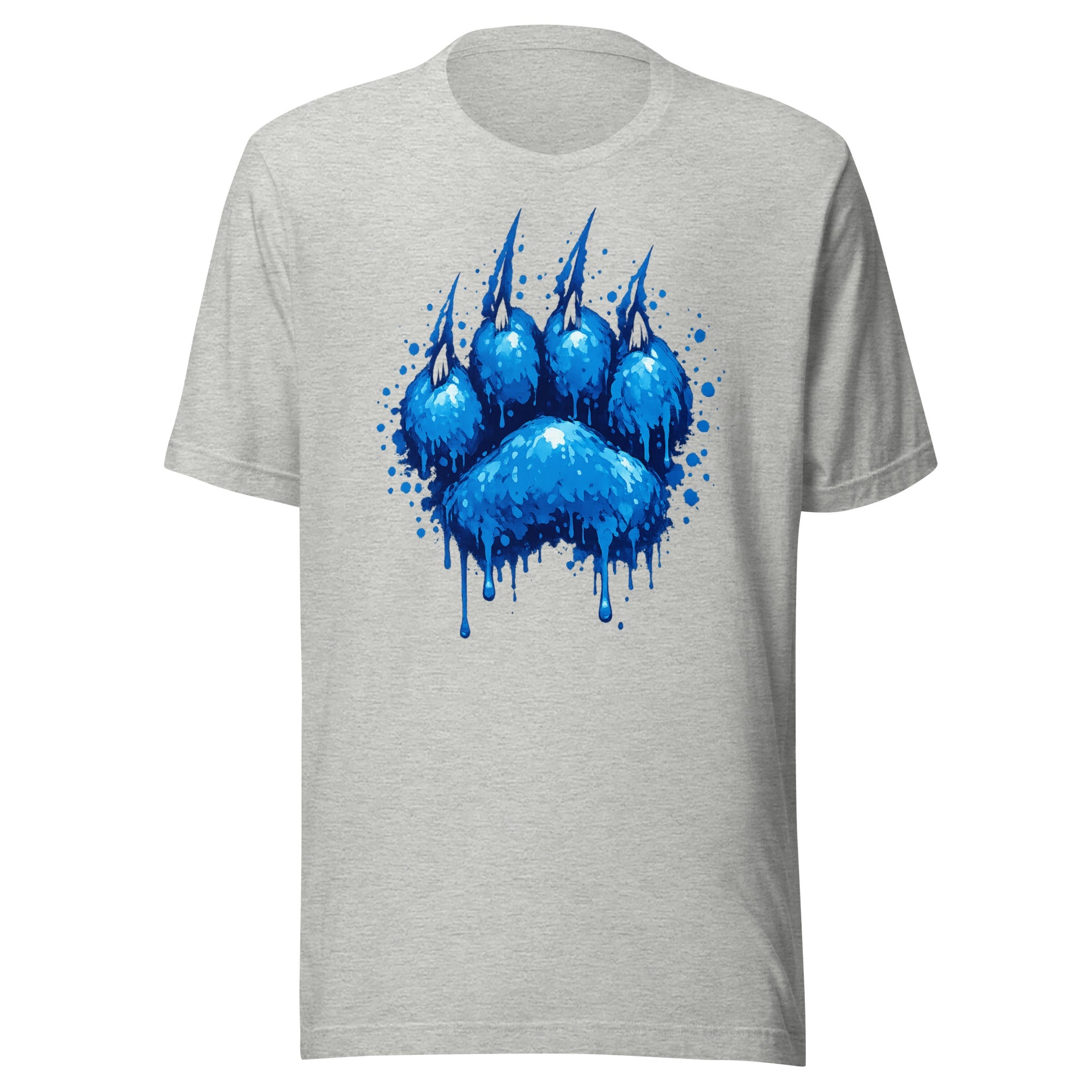 Blue Paint Cat Paw Graphic Tee | Drip Claw Design | Classic - Bluegrass Elite Apparel LLC