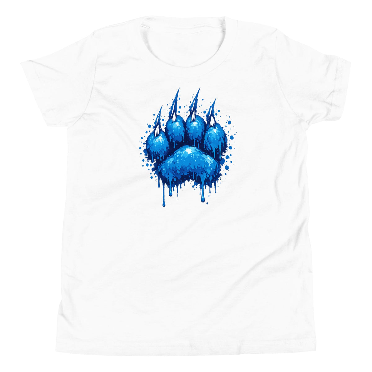 Blue Paint Paw Youth T-Shirt | Drip Paw Graphic | Classic Youth Tee - Bluegrass Elite Apparel LLC