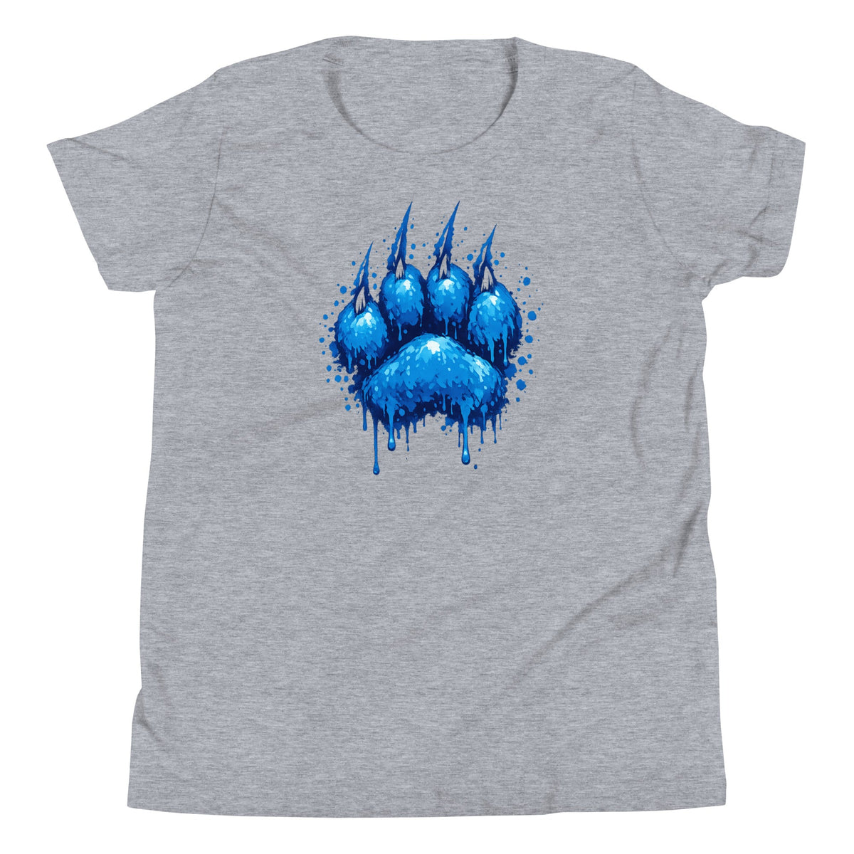 Blue Paint Paw Youth T-Shirt | Drip Paw Graphic | Classic Youth Tee - Bluegrass Elite Apparel LLC