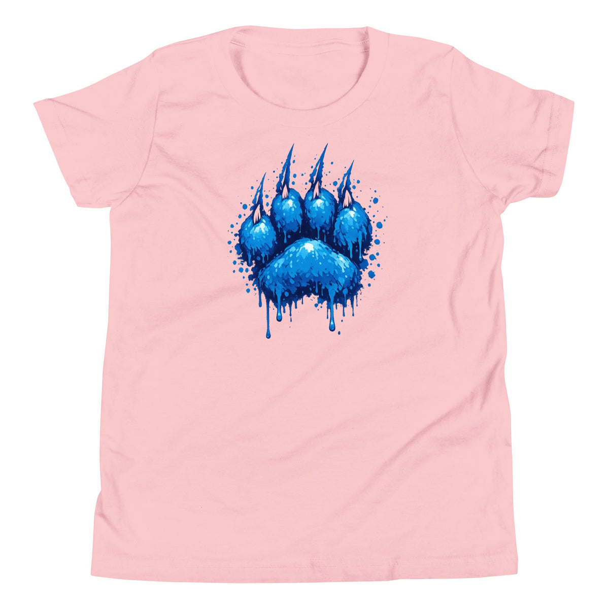Blue Paint Paw Youth T-Shirt | Drip Paw Graphic | Classic Youth Tee - Bluegrass Elite Apparel LLC