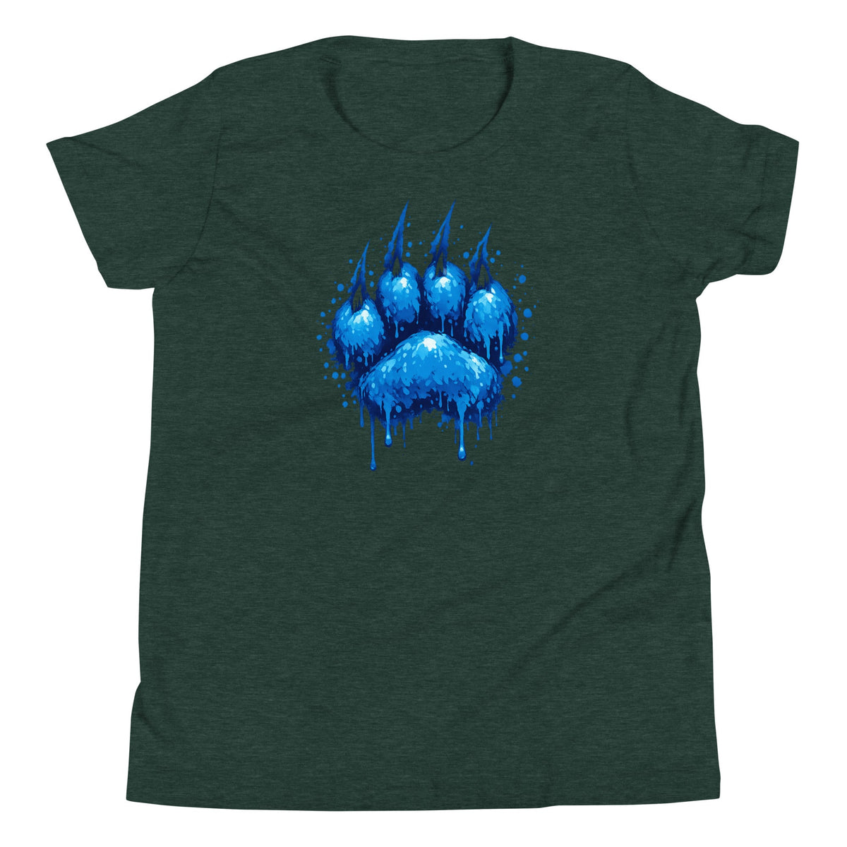 Blue Paint Paw Youth T-Shirt | Drip Paw Graphic | Classic Youth Tee - Bluegrass Elite Apparel LLC