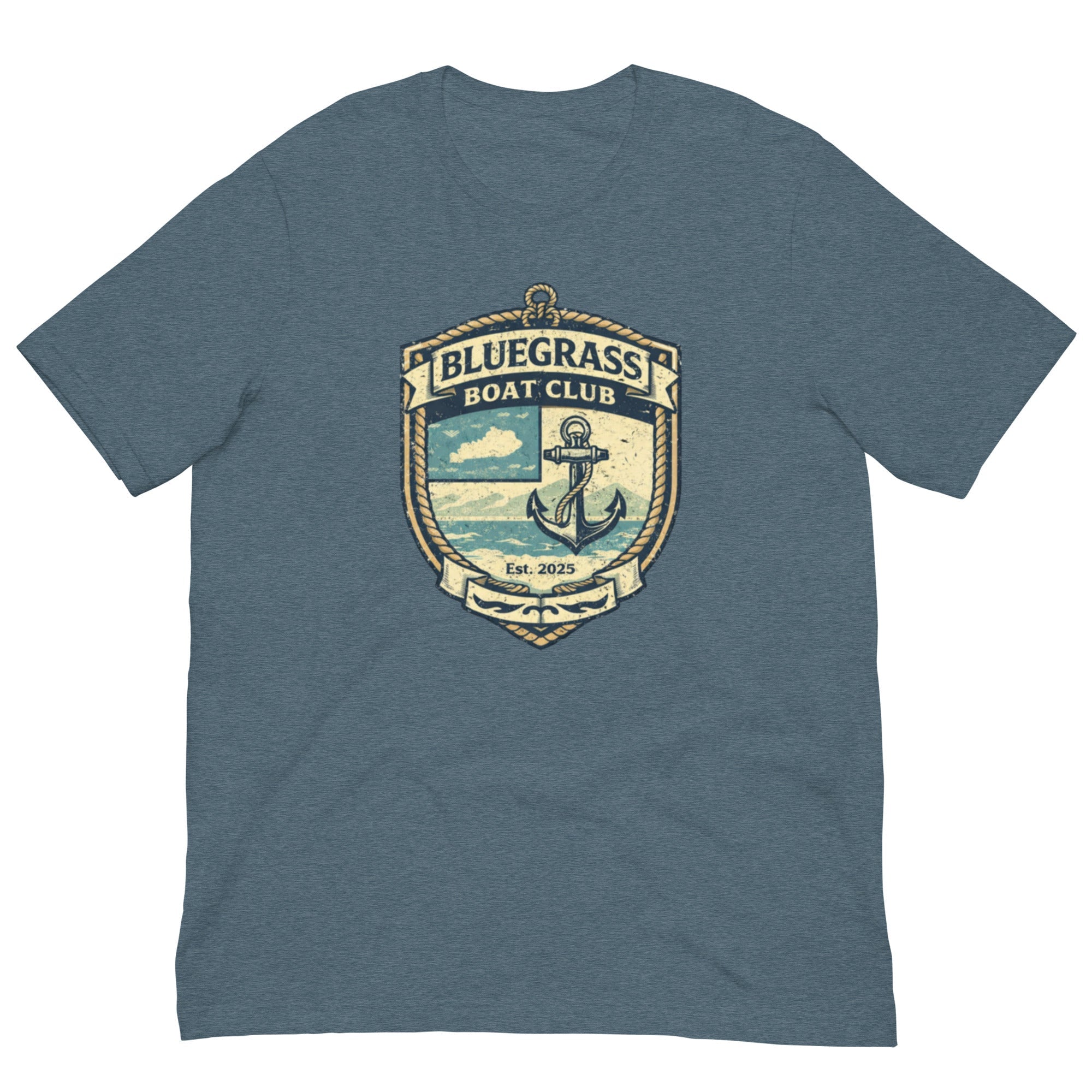Bluegrass Boat Club Shirt | Vintage Nautical Crest Design | Classic - Bluegrass Elite Apparel LLC