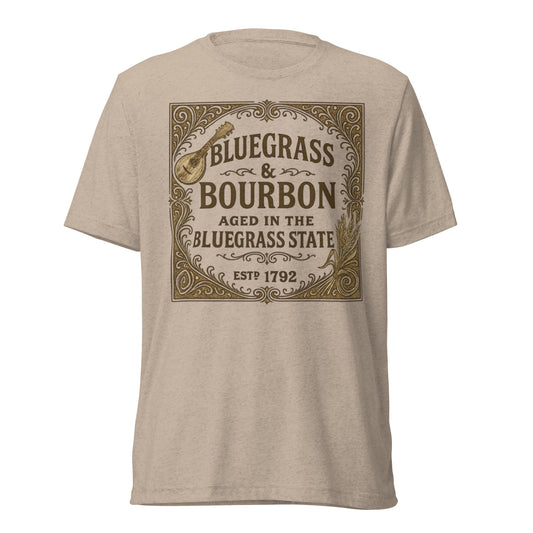 Bluegrass & Bourbon Vintage Label T-Shirt | Kentucky Heritage | Elite - Bluegrass Elite Apparel LLC